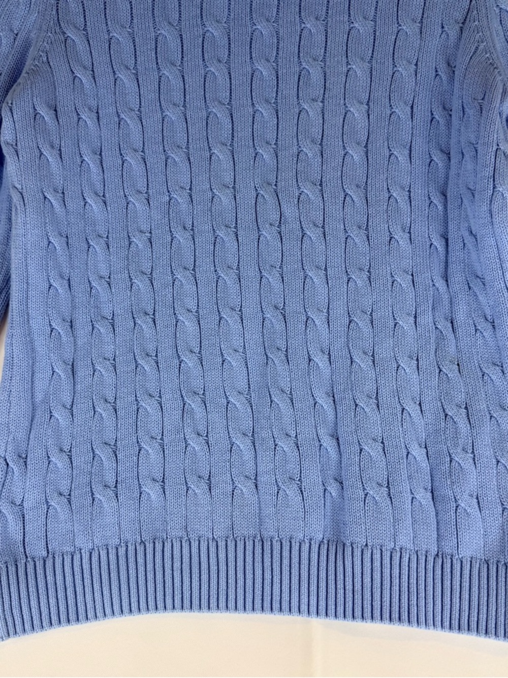 BROOKS BROTHERS Women’s Size L Sweater 346 Crewneck Cable Knit Blue Classic - Picture 13 of 15